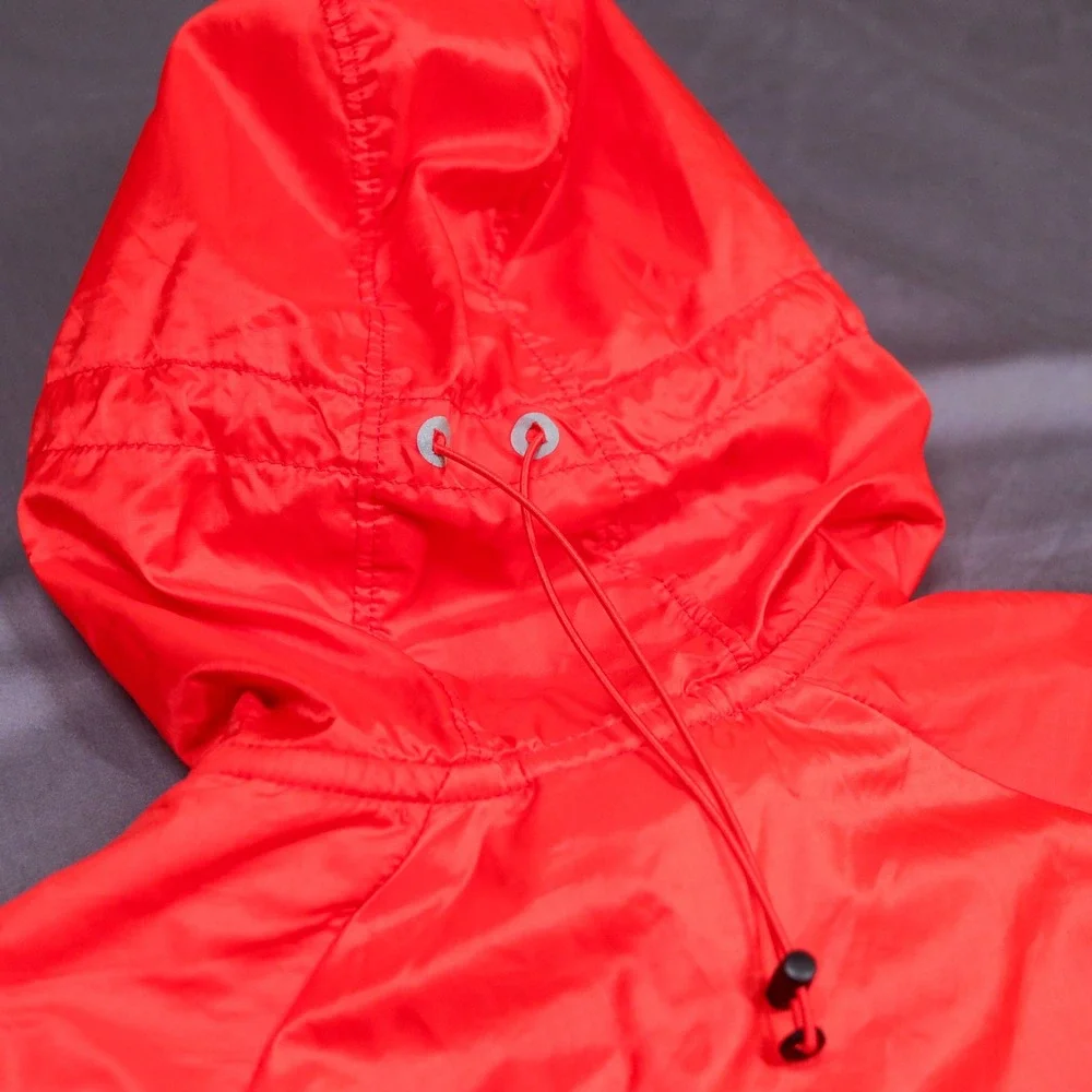 Nike Running Dri-FIT Hybrid Windbreaker Fleece Hooded Jacket Red Reflective S